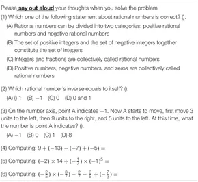 Table 2. Items in think-aloud protocol analysis (original items are written in Chinese).